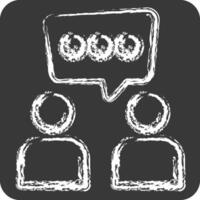 Icon Discussion. related to Speech symbol. chalk Style. design editable vector