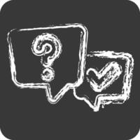 Icon FAQ. related to Speech symbol. chalk Style. design editable vector