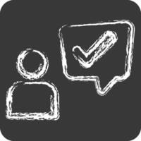 Icon Customer Experience. related to Speech symbol. chalk Style. design editable vector