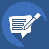 Icon Text Message. related to Speech symbol. long shadow style. design editable vector