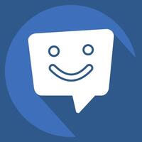 Icon Positive Massage. related to Speech symbol. long shadow style. design editable vector