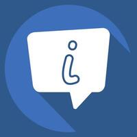 Icon Info. related to Speech symbol. long shadow style. design editable vector