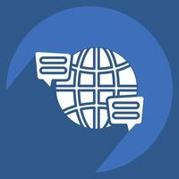 Icon Language. related to Speech symbol. long shadow style. design editable vector