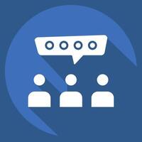 Icon Group Talk. related to Speech symbol. long shadow style. design editable vector