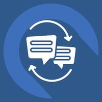 Icon Exchanging Opinions. related to Speech symbol. long shadow style. design editable vector