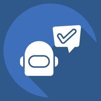 Icon Chatbot. related to Speech symbol. long shadow style. design editable vector