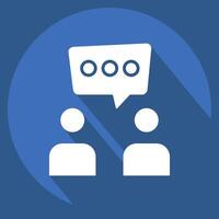 Icon Discussion. related to Speech symbol. long shadow style. design editable vector