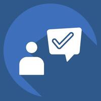 Icon Customer Experience. related to Speech symbol. long shadow style. design editable vector