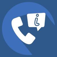 Icon Info Line. related to Speech symbol. long shadow style. design editable vector