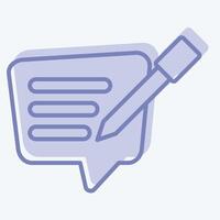 Icon Text Message. related to Speech symbol. two tone style. design editable vector