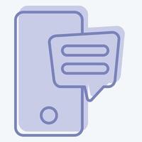 Icon SMS. related to Speech symbol. two tone style. design editable vector