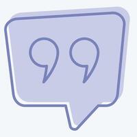 Icon Qoute. related to Speech symbol. two tone style. design editable vector