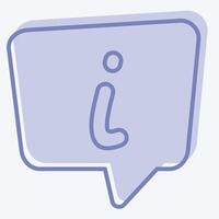 Icon Info. related to Speech symbol. two tone style. design editable vector