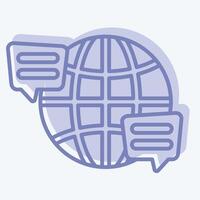 Icon Language. related to Speech symbol. two tone style. design editable vector