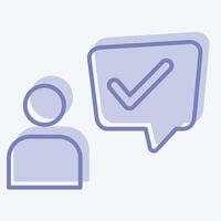 Icon Customer Experience. related to Speech symbol. two tone style. design editable vector
