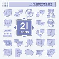 Icon Set Speech. related to Technology symbol. two tone style. design editable vector