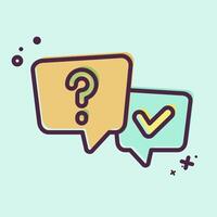 Icon FAQ. related to Speech symbol. MBE style. design editable vector