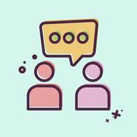 Icon Discussion. related to Speech symbol. MBE style. design editable vector