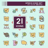 Icon Set Speech. related to Technology symbol. MBE style. design editable vector