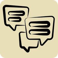 Icon Multiple Chat. related to Speech symbol. hand drawn style. design editable vector