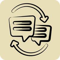Icon Exchanging Opinions. related to Speech symbol. hand drawn style. design editable vector