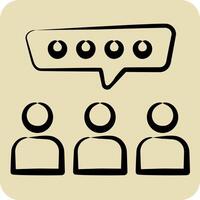 Icon Group Talk. related to Speech symbol. hand drawn style. design editable vector