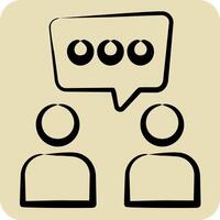 Icon Discussion. related to Speech symbol. hand drawn style. design editable vector
