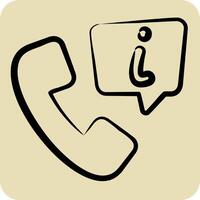 Icon Info Line. related to Speech symbol. hand drawn style. design editable vector