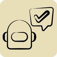 Icon Chatbot. related to Speech symbol. hand drawn style. design editable vector