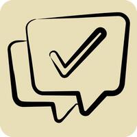 Icon Chat. related to Speech symbol. hand drawn style. design editable 1 1 vector
