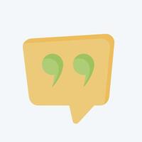 Icon Qoute. related to Speech symbol. flat style. design editable vector