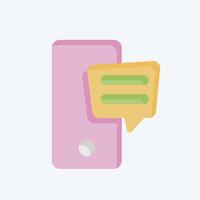 Icon SMS. related to Speech symbol. flat style. design editable vector