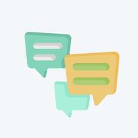 Icon Multiple Chat. related to Speech symbol. flat style. design editable vector