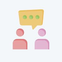 Icon Discussion. related to Speech symbol. flat style. design editable vector