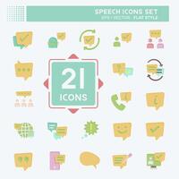 Icon Set Speech. related to Technology symbol. flat style. design editable vector