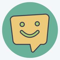 Icon Positive Massage. related to Speech symbol. color mate style. design editable vector