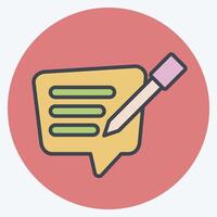 Icon Text Message. related to Speech symbol. color mate style. design editable vector