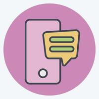 Icon SMS. related to Speech symbol. color mate style. design editable vector