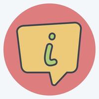 Icon Info. related to Speech symbol. color mate style. design editable vector