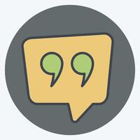 Icon Qoute. related to Speech symbol. color mate style. design editable vector