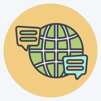 Icon Language. related to Speech symbol. color mate style. design editable vector