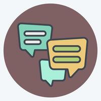 Icon Multiple Chat. related to Speech symbol. color mate style. design editable vector
