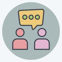 Icon Discussion. related to Speech symbol. color mate style. design editable vector