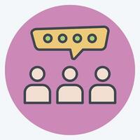Icon Group Talk. related to Speech symbol. color mate style. design editable vector