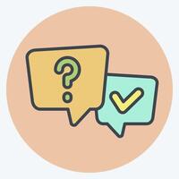 Icon FAQ. related to Speech symbol. color mate style. design editable vector