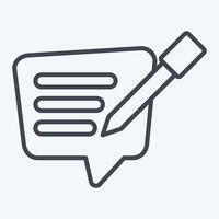 Icon Text Message. related to Speech symbol. line style. design editable vector