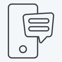 Icon SMS. related to Speech symbol. line style. design editable vector