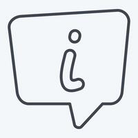 Icon Info. related to Speech symbol. line style. design editable vector