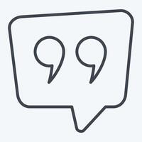 Icon Qoute. related to Speech symbol. line style. design editable vector
