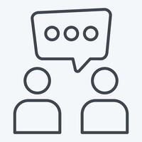 Icon Discussion. related to Speech symbol. line style. design editable vector